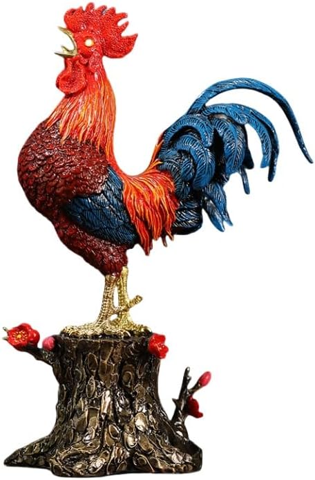 Feng Shui Caishen Metal Rooster Statue & Figurine