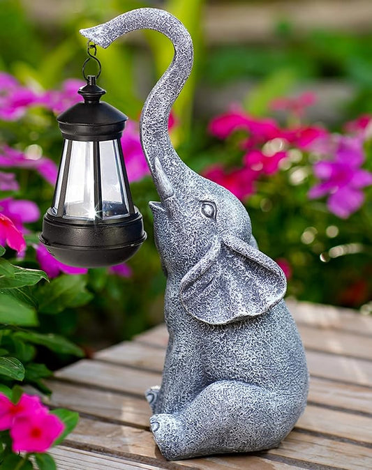 Goodeco Elephant Statue (11") for Garden Decor with Gift Appeal,